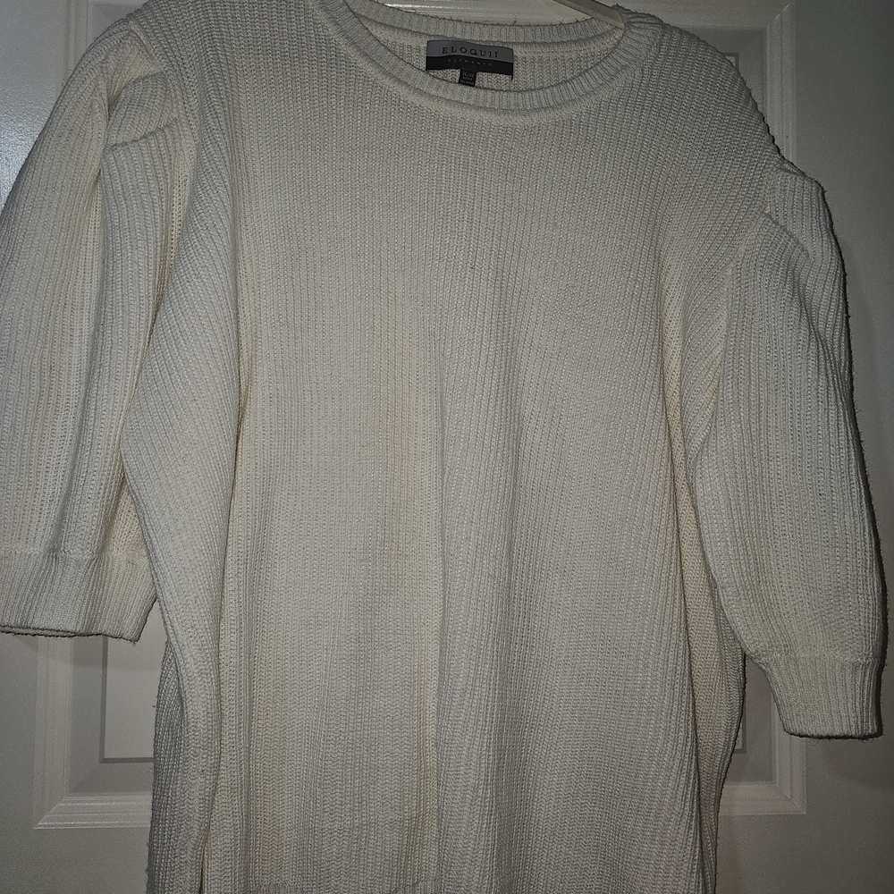 Eloquii Cream Knit Sweater